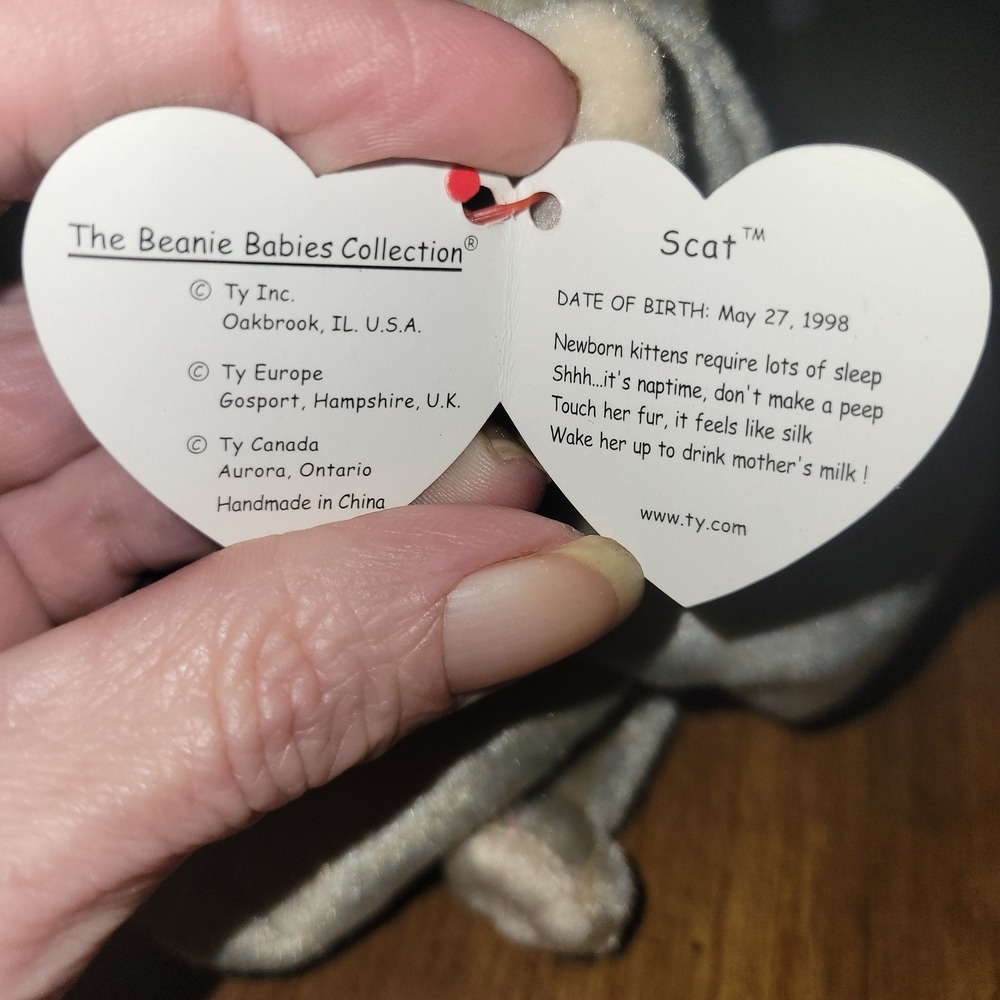 Ty Beanie Baby Pounce 1997 & Scat 1998 Cat Lot w Tags Vintage Plush - Picture 8 of 12